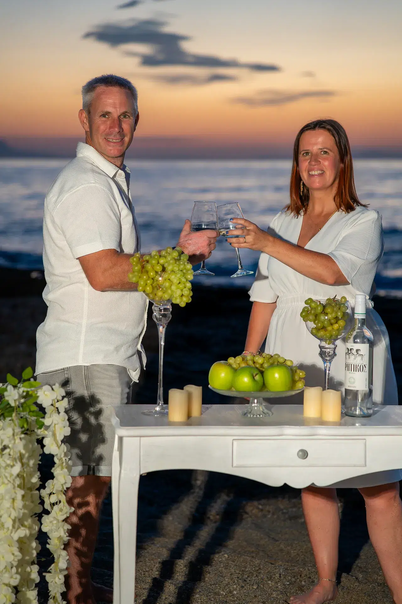 20th Wedding Anniversary on the Beach Star Weddings Wedding Planner in Chania Crete Greece6